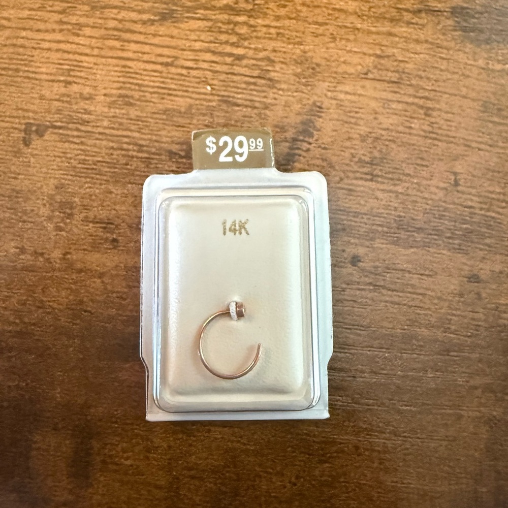 14K Rose Gold Nose Hoop